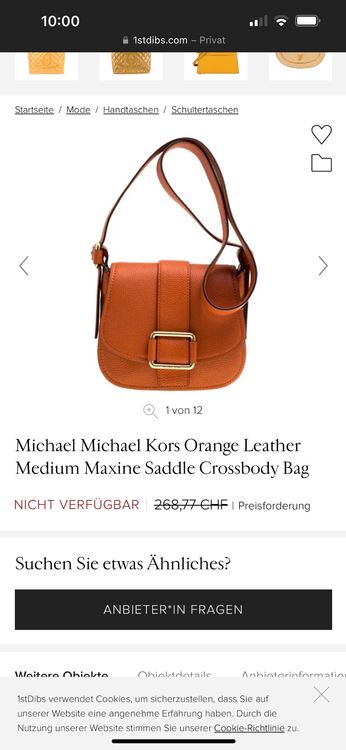 Michael Michael Kors Orange Leather Medium Maxine Saddle Crossbody