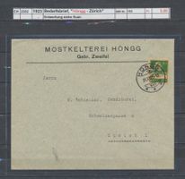 1923 Bedarfsbrief, "Höngg - Zürich"