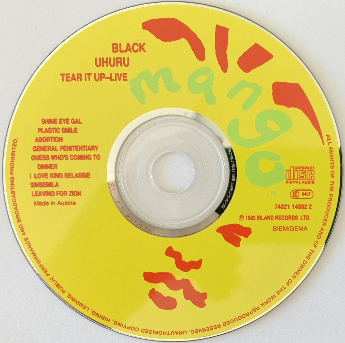 CDs: BLACK UHURU - TEAR IT UP – Gebraucht aus Bottens von hotter-than-hell 2