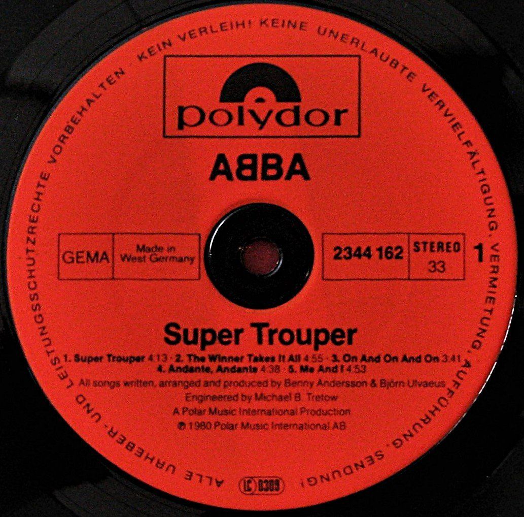 Vinyles: ABBA "Super Trouper" FIRST PRESSING LP IN VG++/EX – D'occasion à Monthey par Pingmub 3