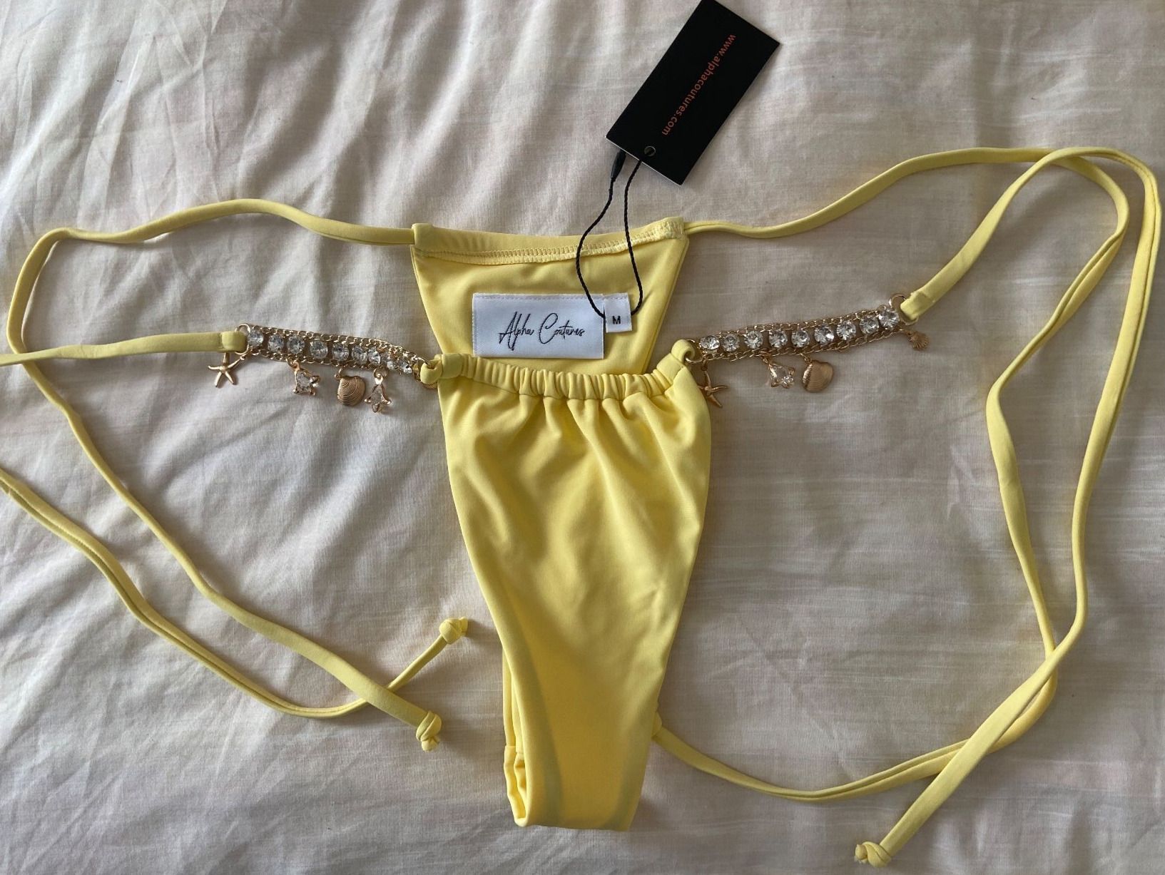 Costumi da bagno & Bikini: Alpha Coutures - Bikini Sol Bralette und Slip, Gr. S/M – Difettoso da Zürich venduto da dedasiba 5