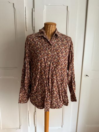 Vintage Bluse bunt geblümt L