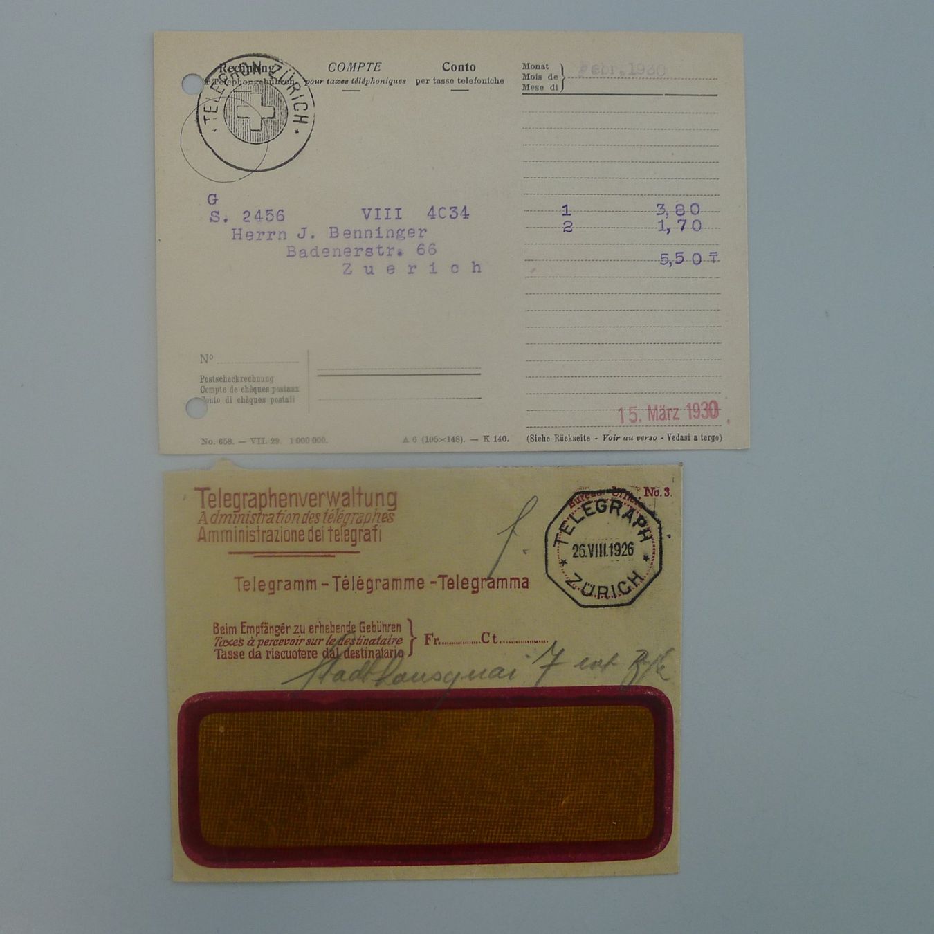 Tutti i francobolli: 1903-1954, 33 TELEGRAPHEN Briefe, Karten, Telefon – Nuovo e nell'imballaggio originale da Sursee venduto da Luzernerraute 3