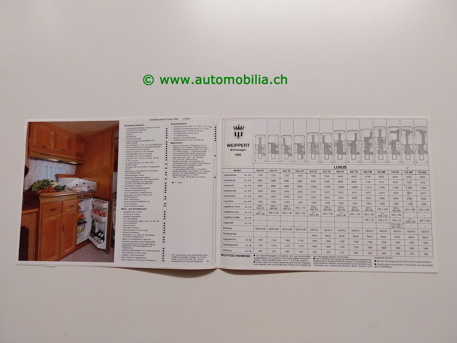 Documents: Weippert Wohnwagen Modellprogramm 1995 Prospekt deutsch – D'occasion à Weingarten-Kalth par Bettelbruenneli 1