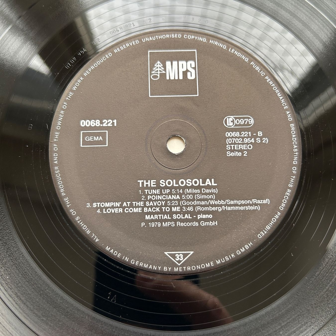 Vinyles: Martial Solal  The Solosolal LP – D'occasion à Lausanne par Pask1 3