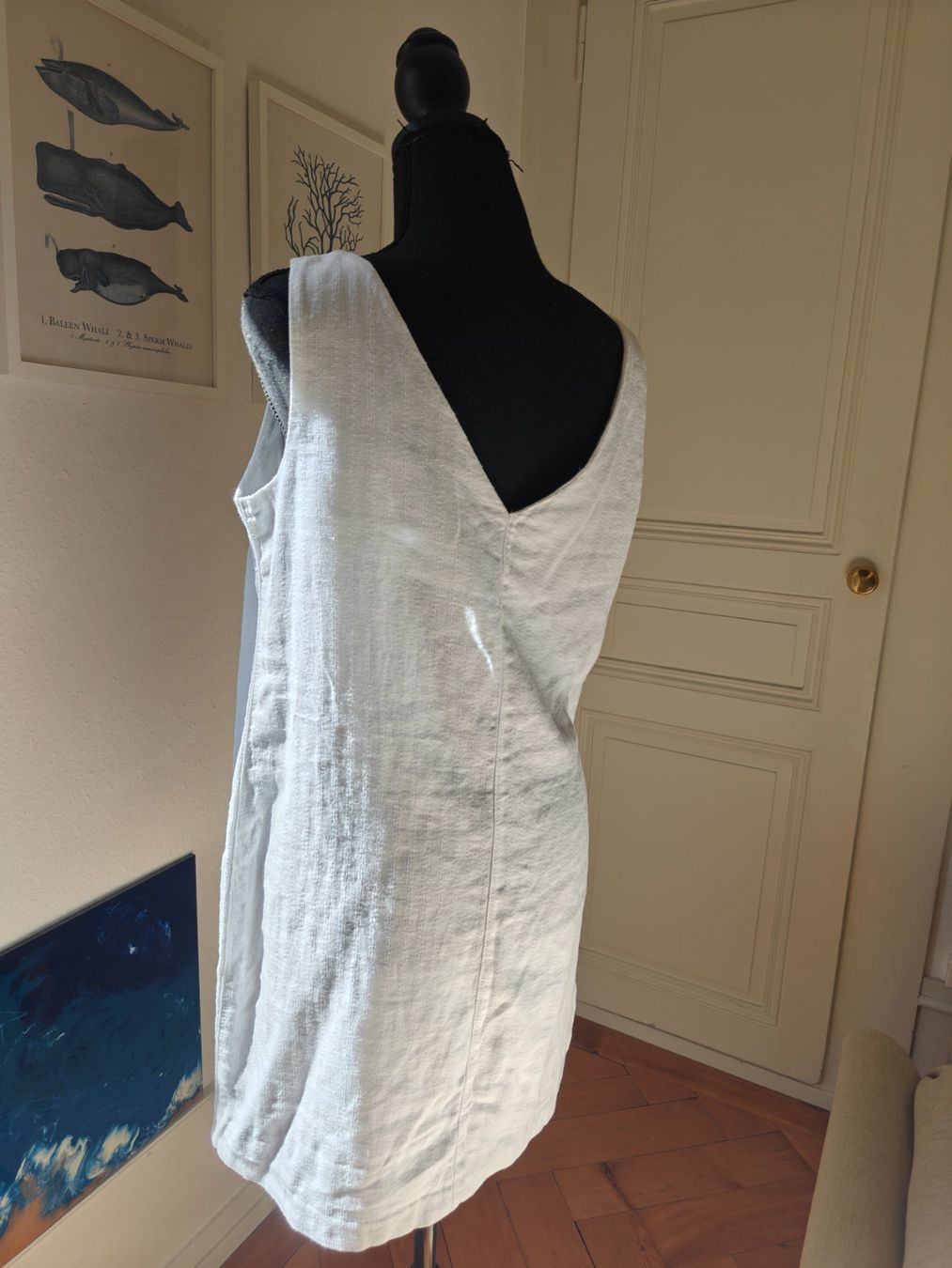 Next Vestiti: Next white cotton shift v-back pockets S – Usato da Geneve venduto da readycat 1