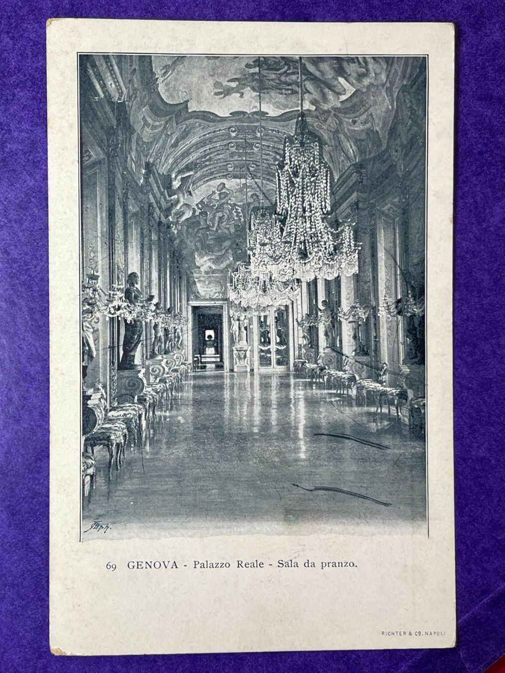 Cartoline postali: Genova - Palazzo Reale - Sala da pranzo – Usato da Steg VS venduto da danwer74