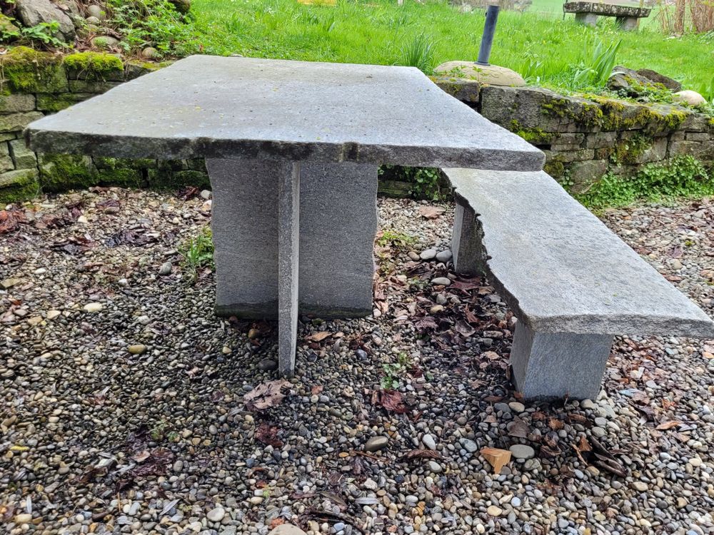 Top! GartenGranitTisch + 1 Bänkli Abholung, Schnäppchen! Kaufen