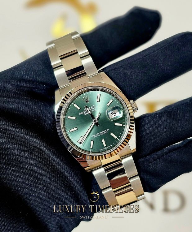 Rolex Datejust 36 "MINT GREEN" NEU 10/2023 Full Set Kaufen auf Ricardo