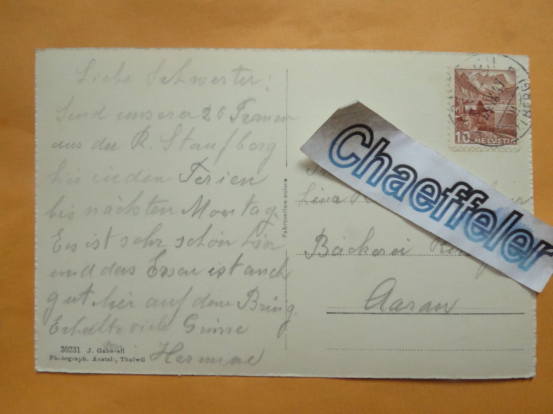 Ansichtskarten: 1947 Hohfluh - Hasliberg, Hotel Schweizerhof – Gebraucht aus Zürich von Chaeffeler 1