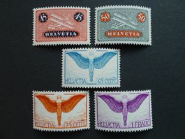 F8z-F12z, Ikarus geriffeltes Papier postfrisch **, K: 108.-