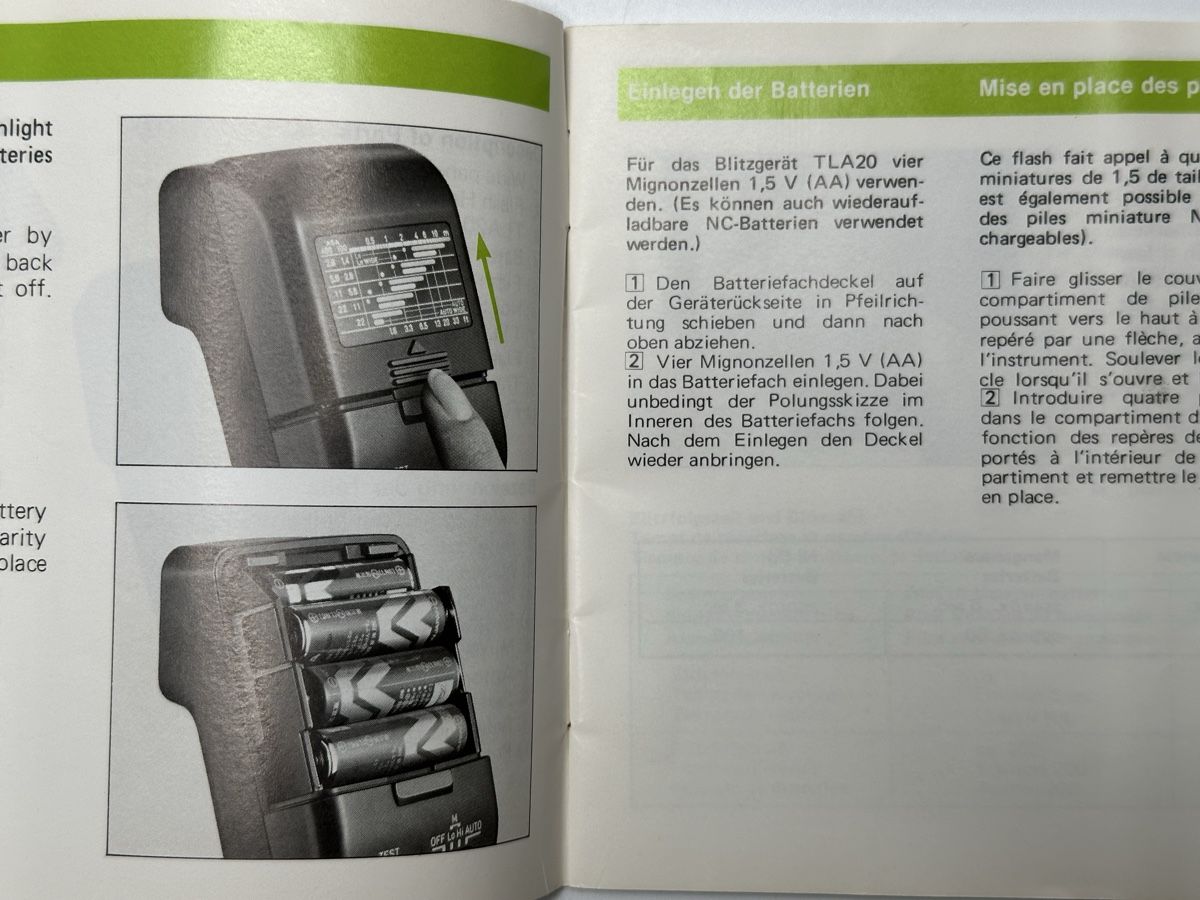 Contax Flash: Contax TLA 20 Blitz Bedienungsanleitung – Usato da zuchwil venduto da solotin74 2