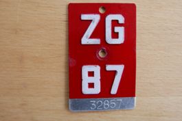 Velonummer  ZG  1987
