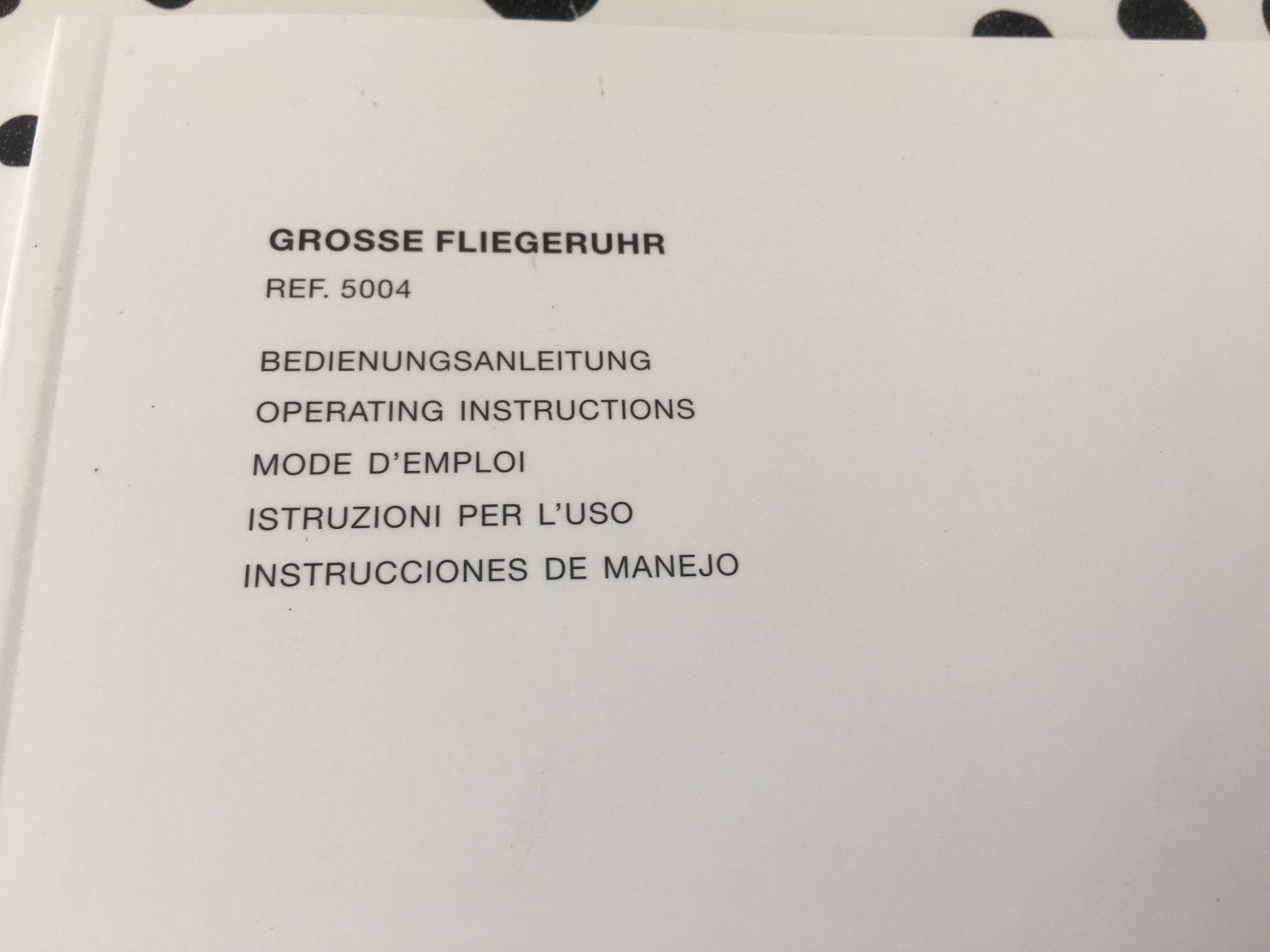 IWC Documenti: IWC - GROSSE FLIEGERUHR 5004 - OPERATING INSTRUCTIONS - NEW – Nuovo (secondo la descrizione) da Epalinges venduto da dream-watch 1