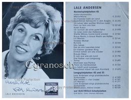 Lale Andersen (1905-1972) Sängerin - Autogramm  LILI MARLEEN