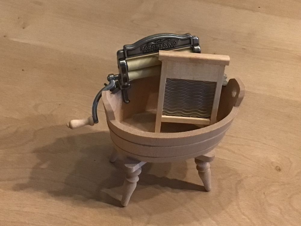 Odoria Puppenhaus-Waschbecken Miniatur – 1:12 Maßstab, Weiß, Holz, 7,4x4,5x8,1 Cm, Mit Schranktür
