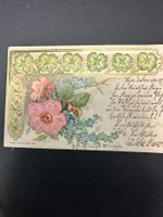 vier Grusskarten mit Blumen 1900-1915