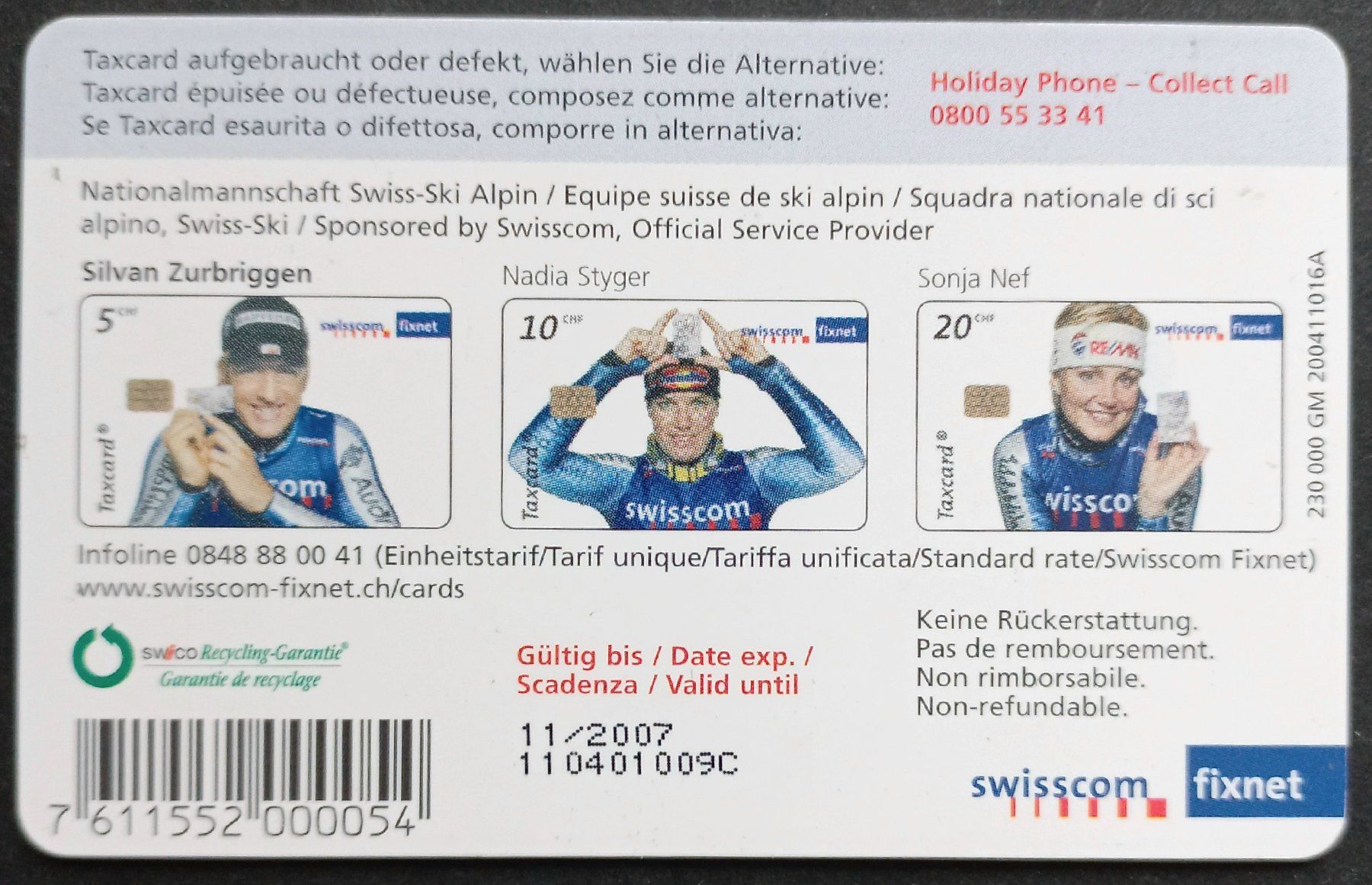 Swisscom Schede telefoniche: Taxcard - Silvan Zurbriggen - CH – Usato da Niederuzwil venduto da lubimaja 1