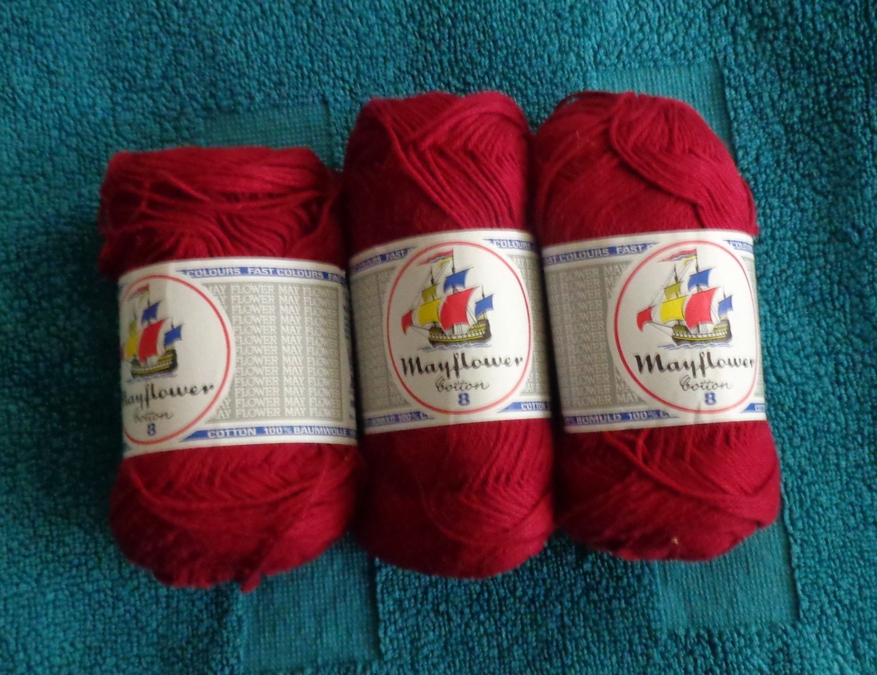 Lana: 250 Gr.   Mayflower 100 % Baumwolle rot – Nuovo (secondo la descrizione) da Basel venduto da Happybaer
