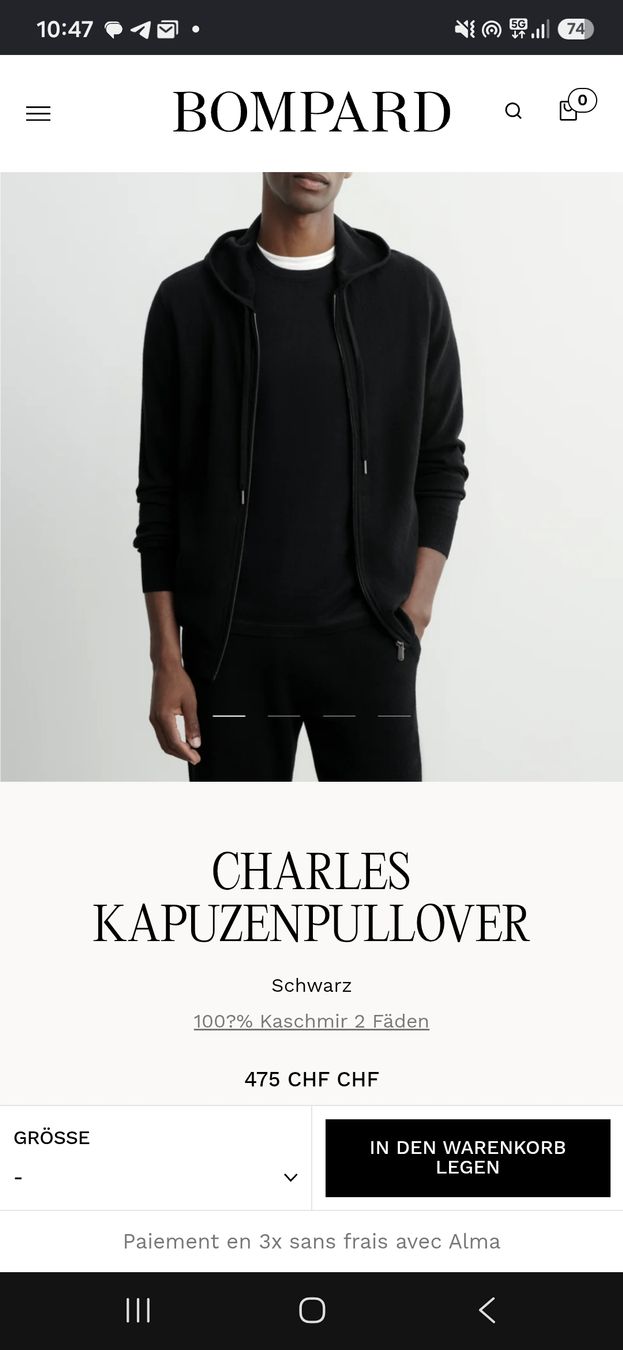 Giacche: Eric Bompard Kapuzenpullover schwarz Kaschmir Grösse M – Nuovo (secondo la descrizione) da Winterthur venduto da ann_7lxx 5
