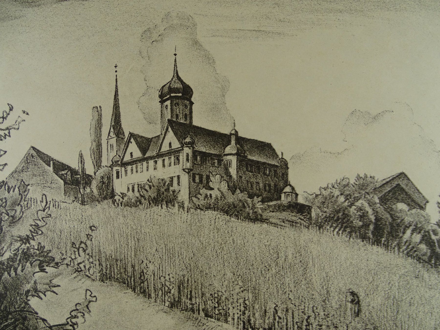 Grafica & Litografie: SCHLOSS HERDERN, LITHO V. E.E. SCHLATTER – Usato da Grüningen venduto da Kartensammler 3