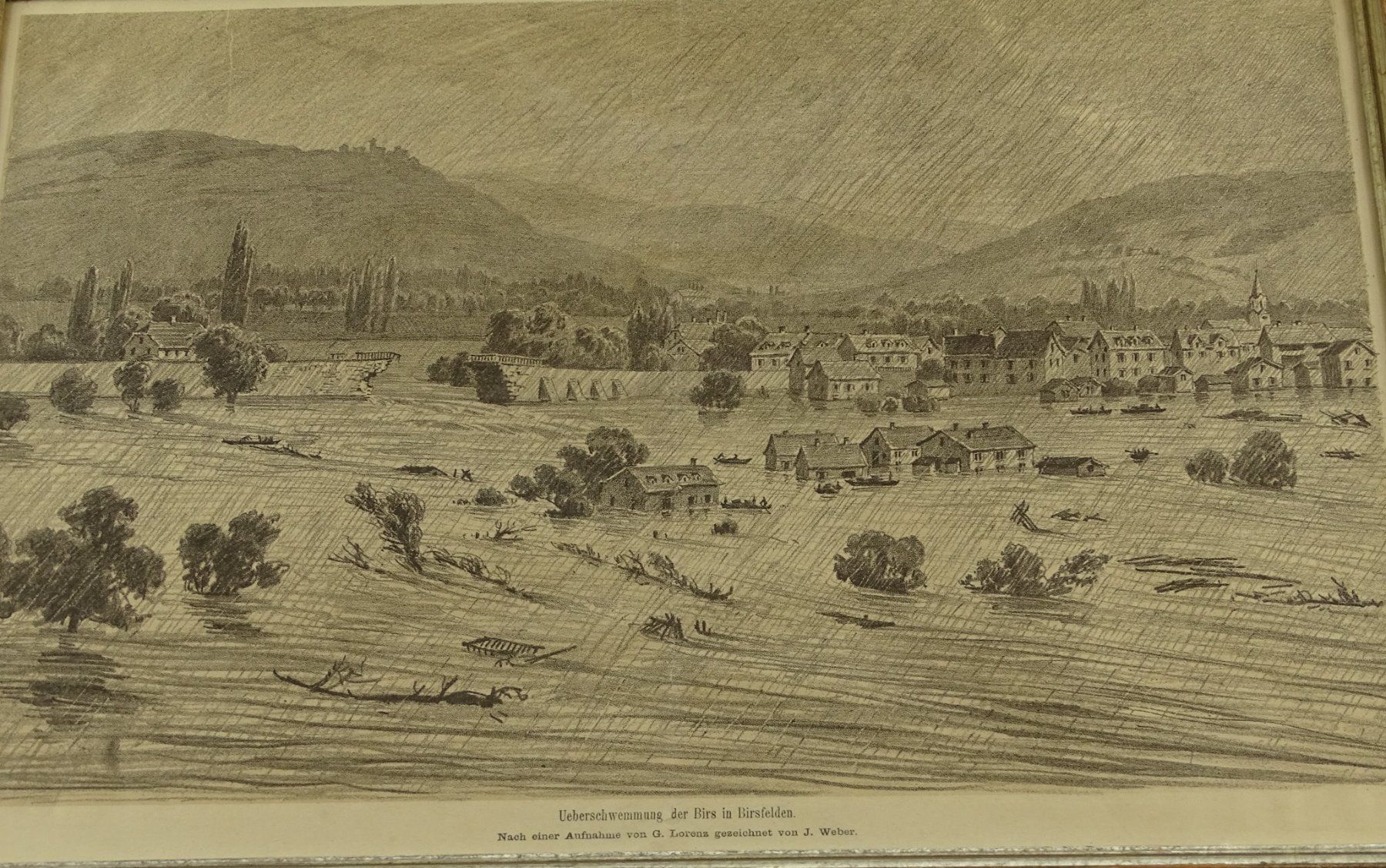 Stiche: BIRSFELDEN, BASEL-LANDSCHAFT, LITHOGRAPHIE 1881 – Gebraucht aus Grüningen von Kartensammler 1