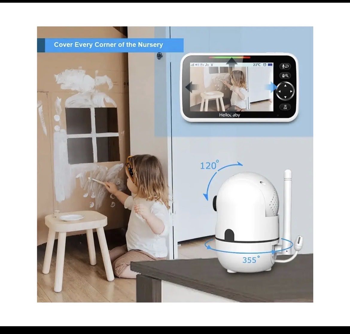 Babyphones: Babyphone mit Kamera 5 Zoll Farbdisplay – Neu und originalverpackt aus Winterthur von b-mem 3