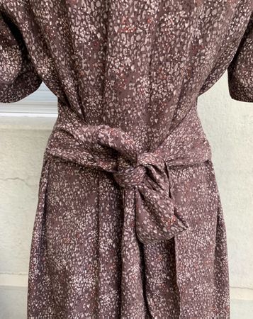 Magnifique robe chemisier YAYA WOMEN tons bruns viscose t.38