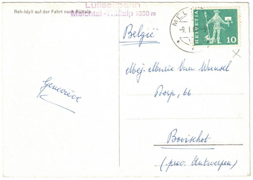 Cartoline postali: Melchtal - Luftseilbahn Rütialp – Usato da Binningen venduto da Mountainrider 1