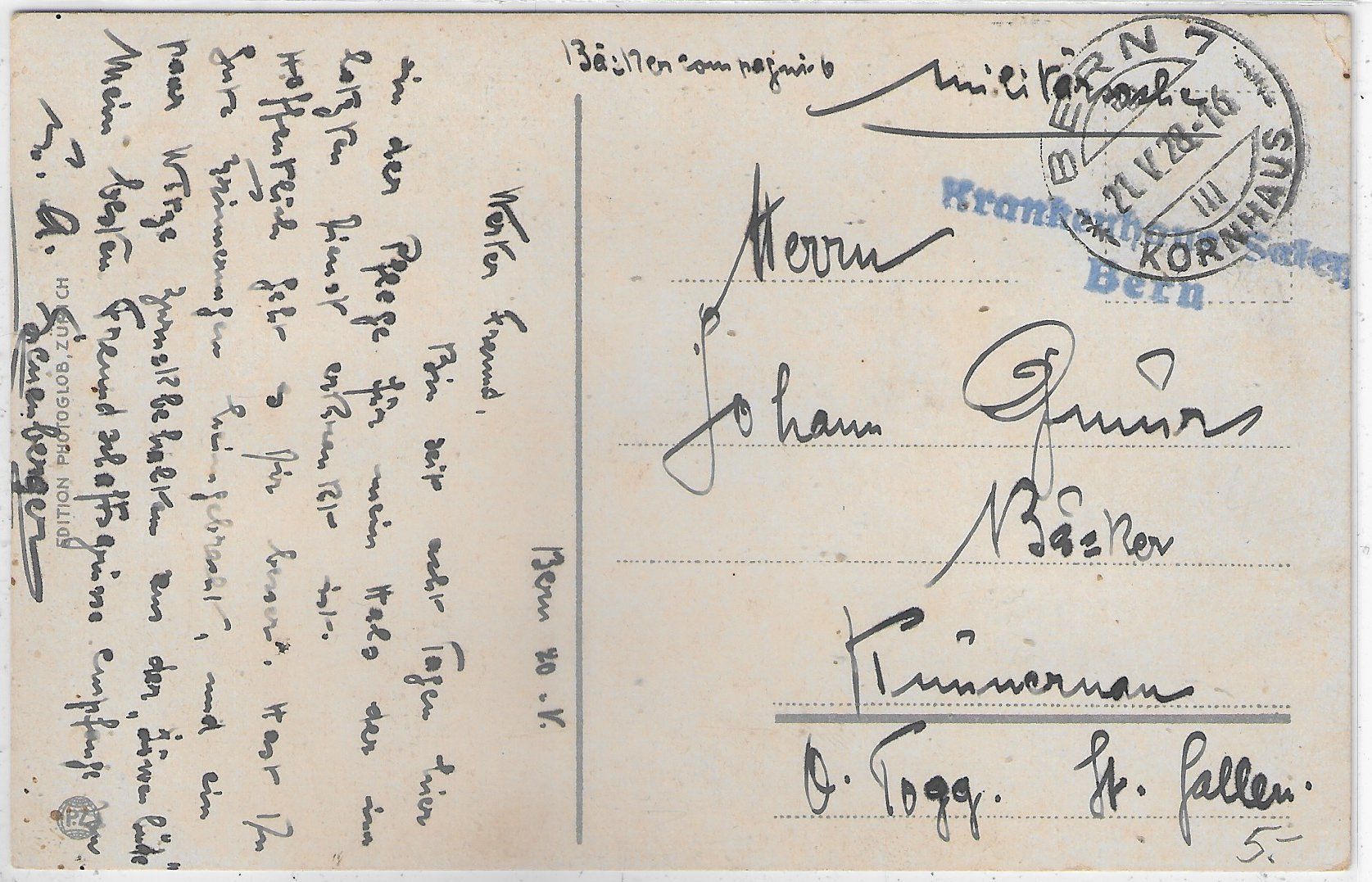 Cartoline postali: Bern - Kirchenfeldbrücke und Museum - Litho – Usato da Ettingen venduto da Kartenplanet 1