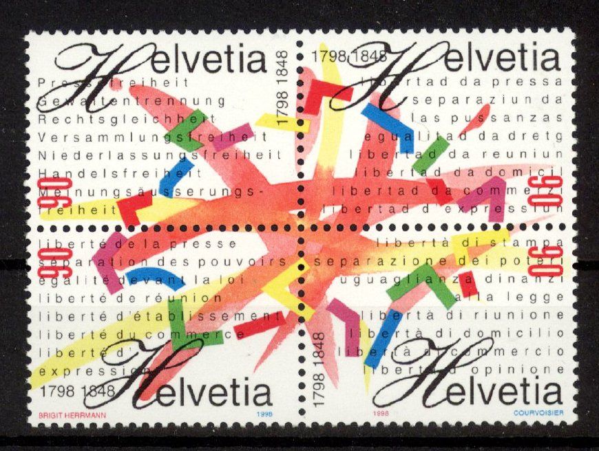 Tutti i francobolli: 1998, 150 Jahre Bundesstaat ** – Usato da Willisau venduto da Vollstempel