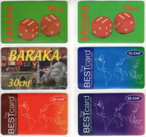 BARAKA / BESTcard - 6 Schweizer Prepaid Telefonkarten