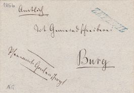 1856, "Zetzwil", blauer Stabstempel