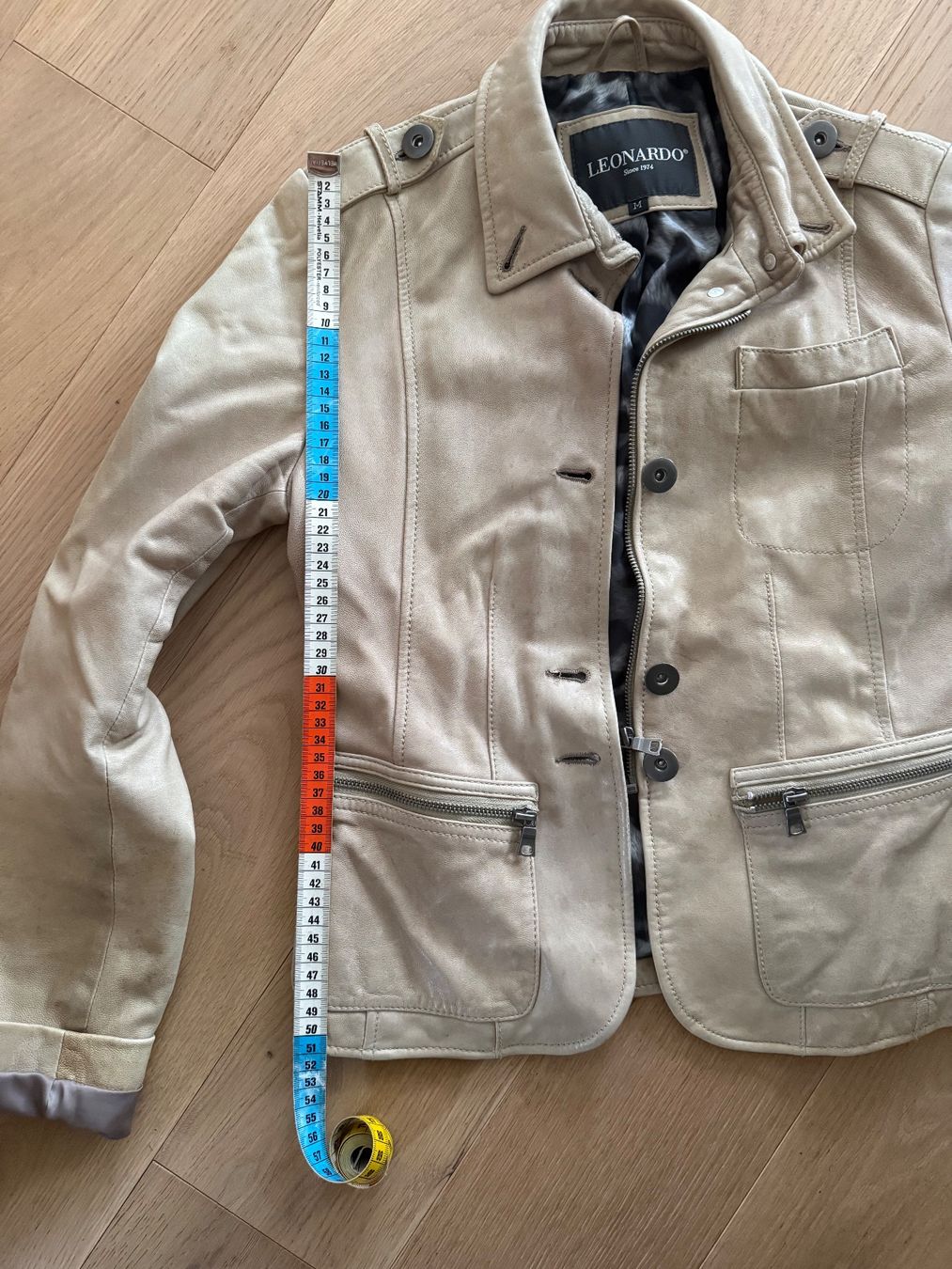 Giacche: Leonardo Lederjacke beige, Grösse M – Usato da Hornussen venduto da Regeboge77 4
