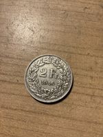 Sehr seltene 2 Schweizer Franken Silber Münze Jahrgang 1946