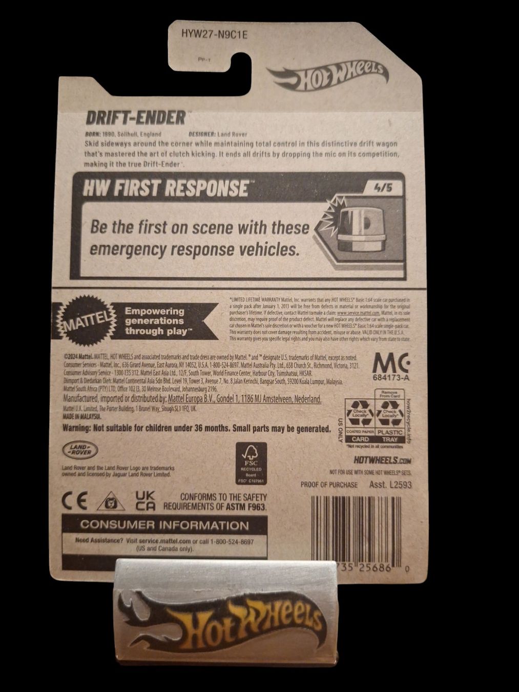 Hot Wheels Modellini d'auto: Hot Wheels HW First Response 2025 Drift-Ender 4/5 L – Nuovo e nell'imballaggio originale da Adlikon venduto da Mmartin0 1