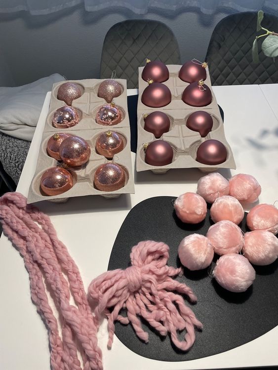 Weihnachtsbaumschmuck Pink & Rosegold Weihnachtskugeln Kaufen auf