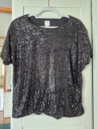 Pailletten-Tshirt von H&M - Grösse S