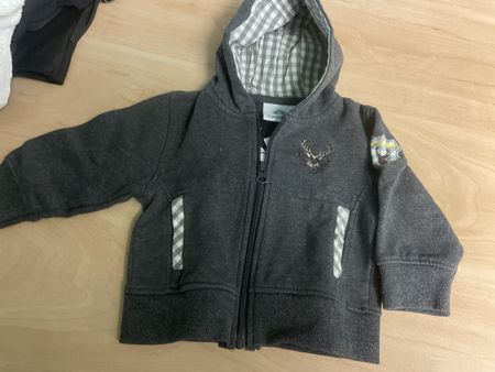 Isar Trachten Jacke, Gr. 74, Grau, Motiv Hirsch, Neu