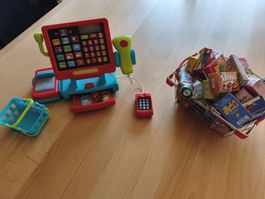 Spielkasse mit Geld und viel Zubehör