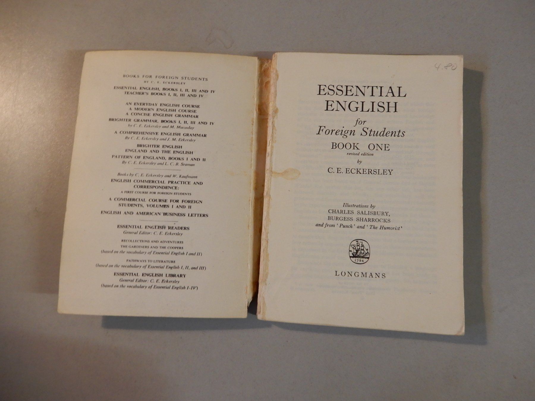 Libri: Essential English Textbook, C.E. Eckersley, Book I, Vinta... – Usato da Erstfeld venduto da Mario_boe0 1