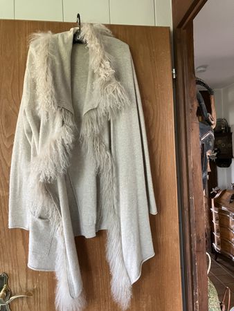 100% Kaschmirjacke mit Fellkragen (Schaf) Gr 44