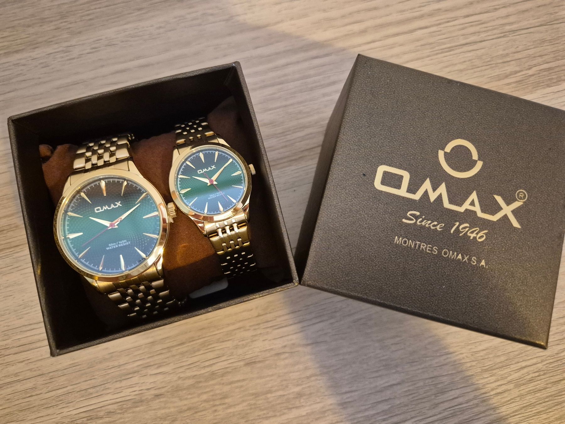 Uhren: OMAX Partneruhrenset gold / grün – Neu und originalverpackt aus Zürich von zah_967f 1