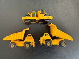 caterpillar match box china 2 truck+road roller 1997 Vintage