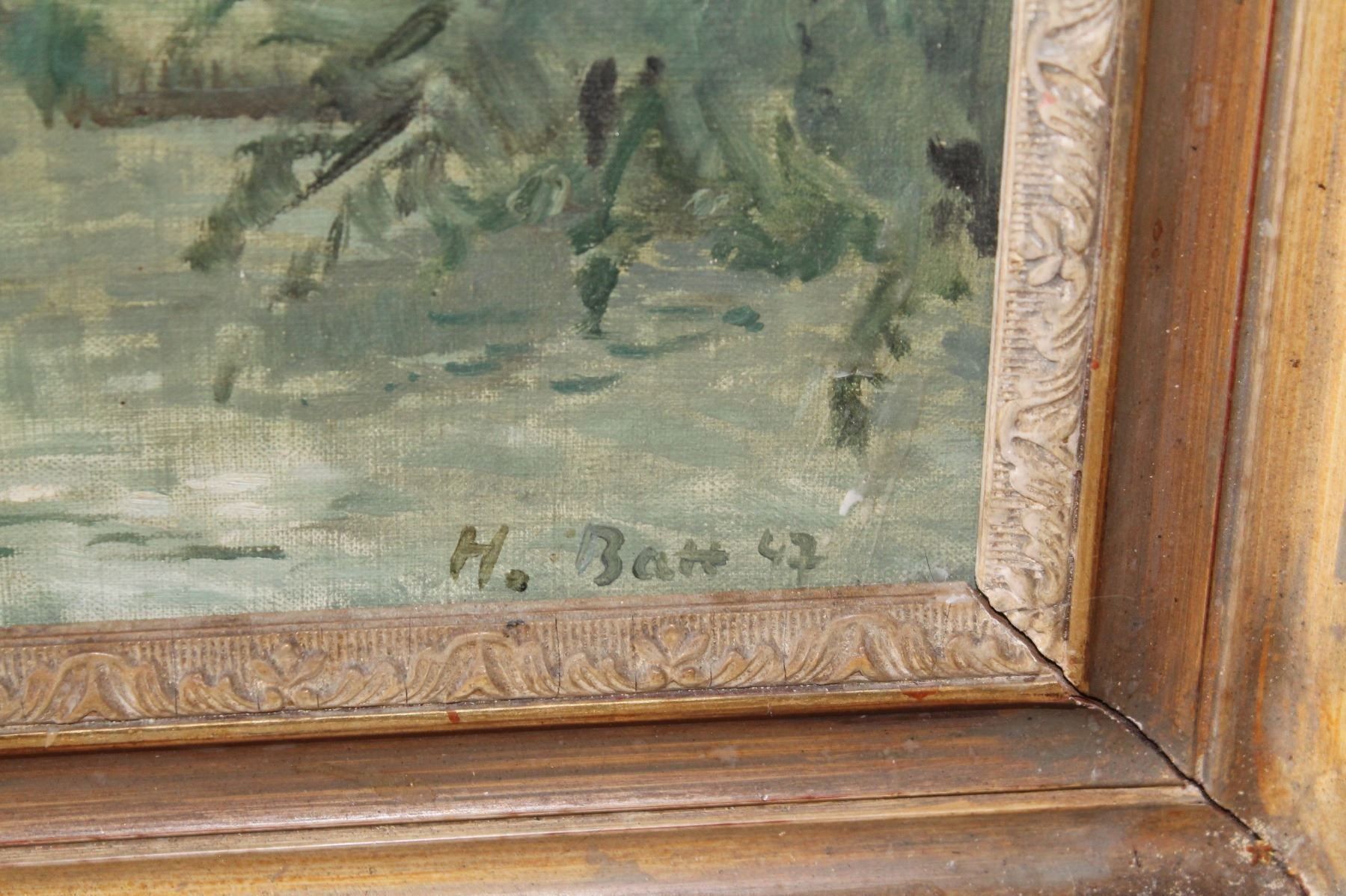 Gemälde: Gelegenheit original Gemälde "Landschaft H. Batt 1943" – Gebraucht aus Rüschegg-Heubach von Ofen111 2