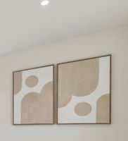 2x Bild Weiss/Beige 60x90