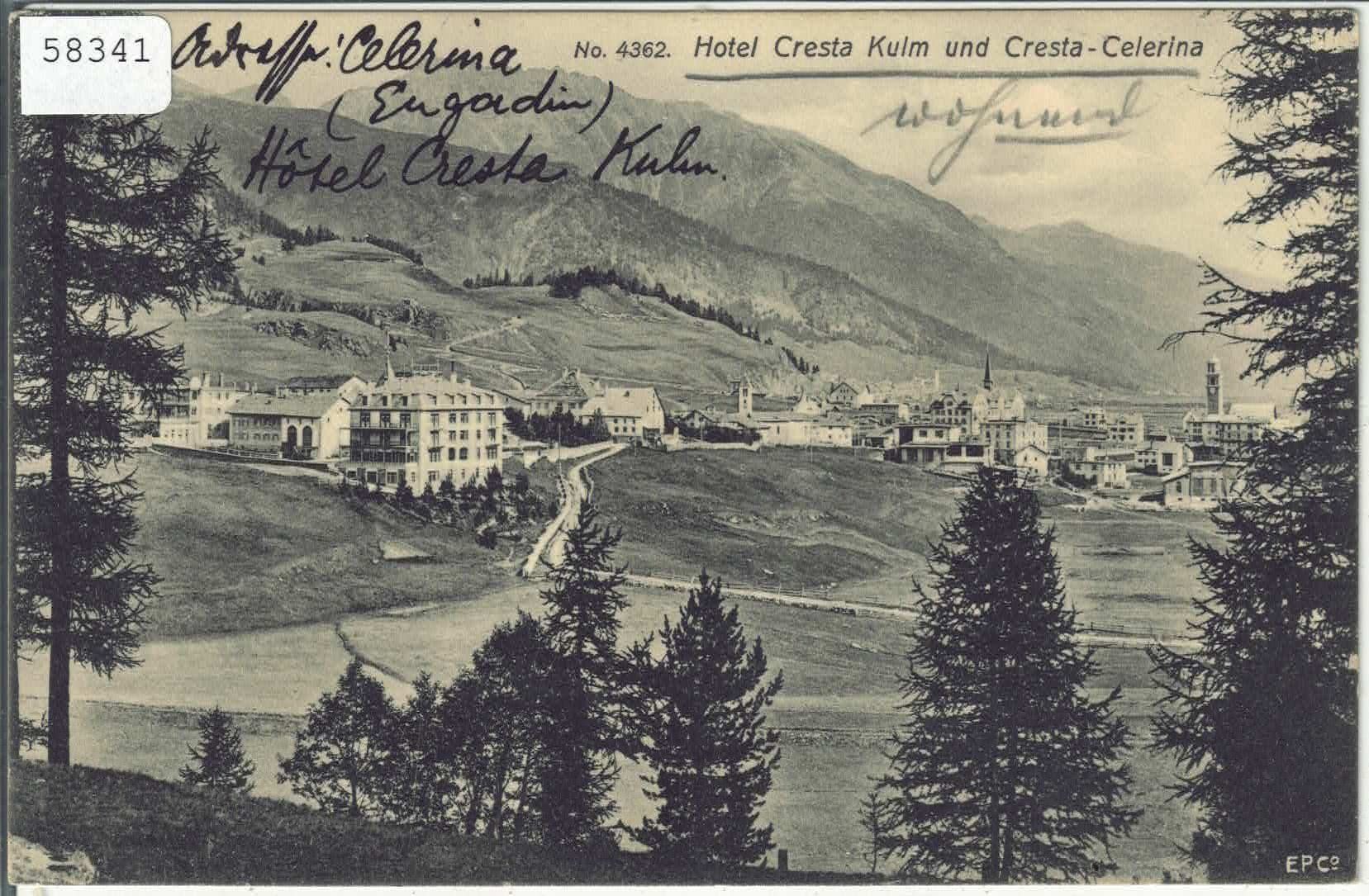 Cartoline postali: Hotel Cresta Kulm und Cresta-Celerina – Usato da Ettingen venduto da Kartenplanet
