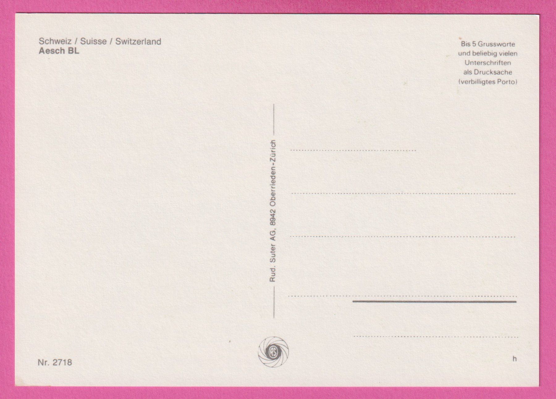 Cartoline postali: Aesch BL 5-Bild Karte – Usato da Einsiedeln venduto da dillie 1