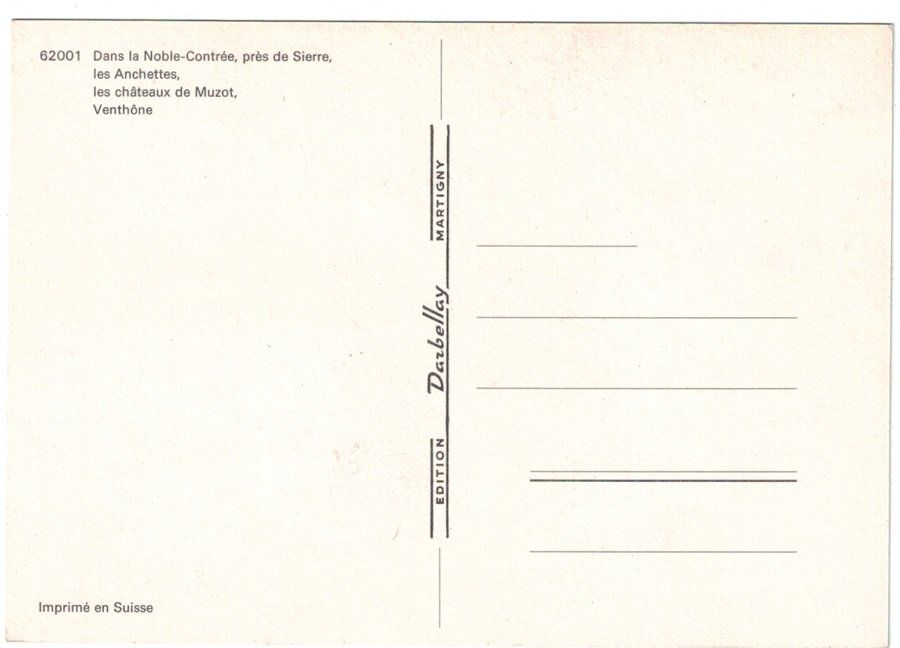 Cartoline postali: Sierre, Anchettes, Muzot, Venthône – Usato da Frauenfeld venduto da POML 1