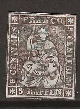 Tutti i francobolli: CH022g - Strubel 22g obl. – Usato da Trélex venduto da Phil_Albert